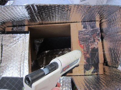 Cover box with sun shade.