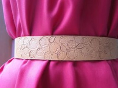 Leather stamped belt