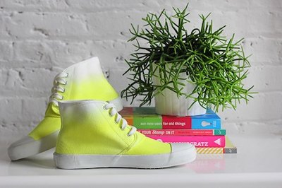 Elevate a basic pair of sneakers by dip dying them.