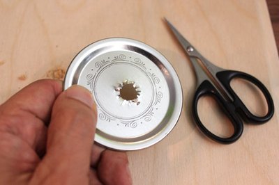 Cut slits around the hole