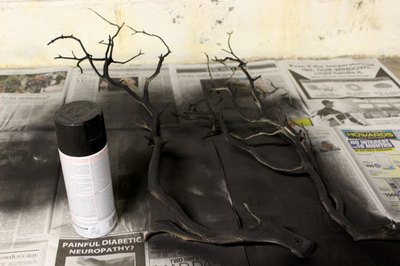 Spray paint the branch