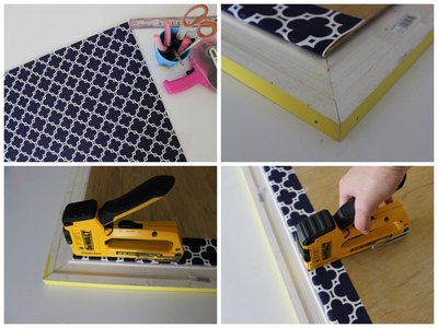 Staple the plywood to the frame.