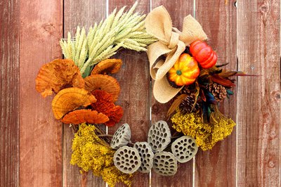 A colorful fall elements wreath