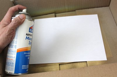 Spray adhesive on the paper backing