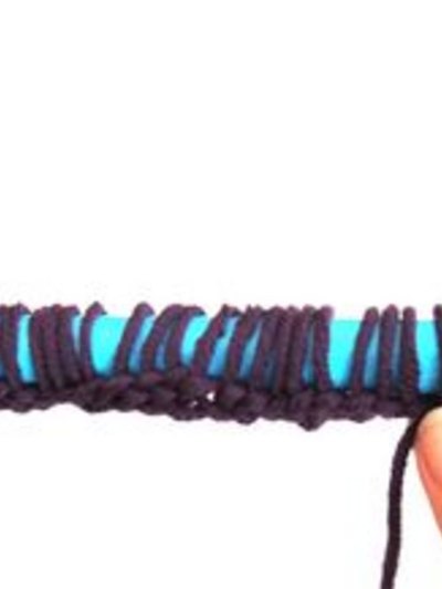 20 broomstick lace loops on a needle.