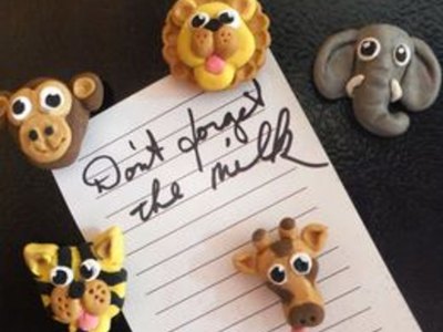 Polymer clay makes easy magnets.