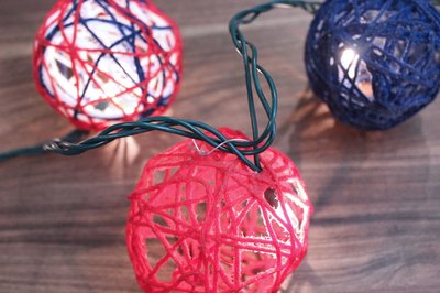 Insert string lights in the globes