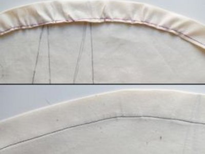Hemming a circle skirt.