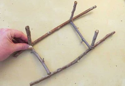Glue standing twigs.