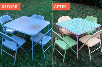 Folding tables and chairs can be chic, too.