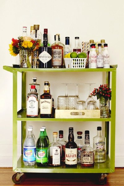 Stock up on various cocktail bar staples like Hendrick’s gin and Angostura bitters; you never know which drinks your guests will prefer!