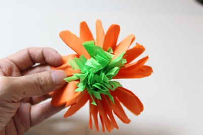 Pull the narrow strips toward the center