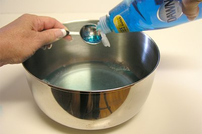 Dish soap is mild and effective.