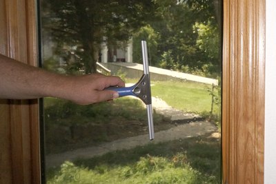 Push, rather than pull, the squeegee.