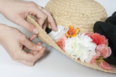 Attach the flowers using floral pins
