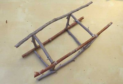 Glue second ladder.