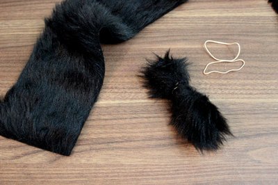 Make the bat's body out of faux fur