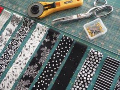 Fabric strips to use in the block.