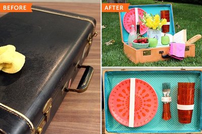 Punch up the charm on your picnics with a vintage suitcase.
