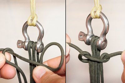 Starting half-knot, work right to left.