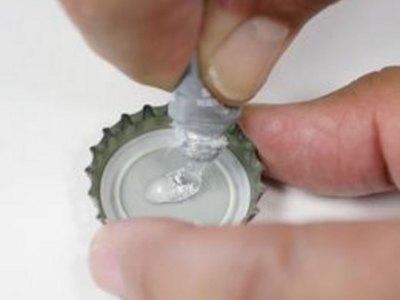 Craft adhesive works with almost anything.