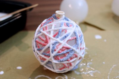 Multi-colored yarn balls