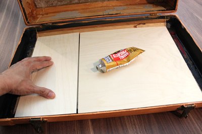 Glue plywood to to compartment