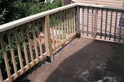 Repaired porch railing.