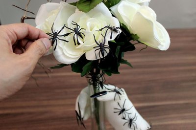 Swarm with plastic spiders