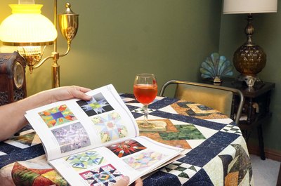 A small table for browsing pattern books.
