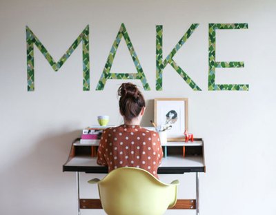 Make your own removable wall decals from fabric.