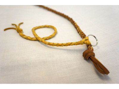 Here is an example of four strand round braided leather.