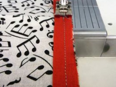 Sew accent strip.