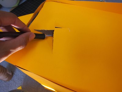 Cut out holes.