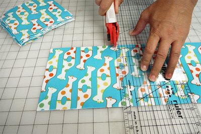 Cut flannel squares.