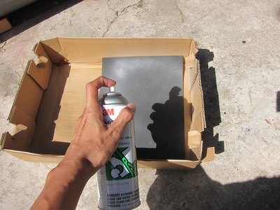 Spray two sheets of craft foam