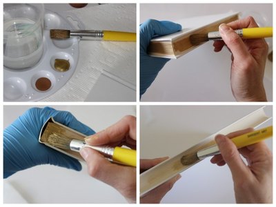 Give pages an old world look with antique gold paint.