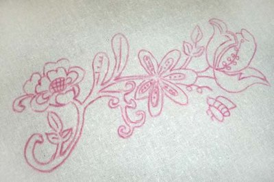 Embroidery pattern made with transfer pencil