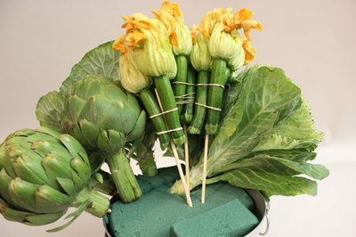 Insert the squash blossoms