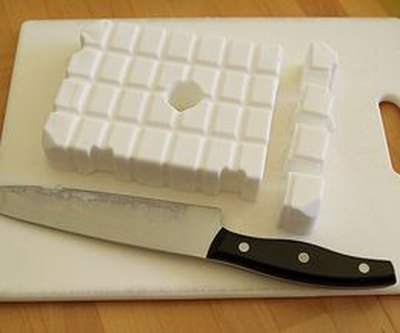 Break apart the soap with a knife.