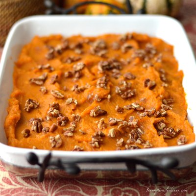 Skinny Maple Sweet Potato Casserole