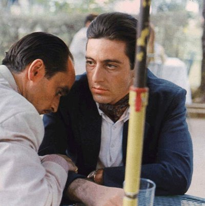 Fredo and Michael Corleone (aka John Cazale and Al Pacino)