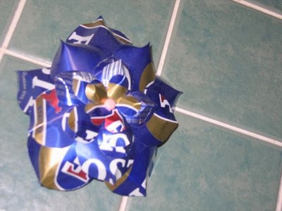 Finished soda can flower