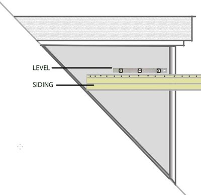 Level the piece of siding.