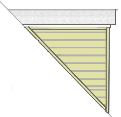 Finished siding is level and angled correctly.