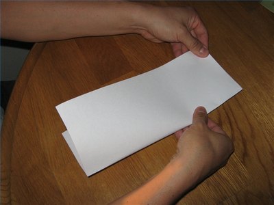 Fold the paper vertically.