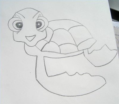 Draw Squirt's two side fins.