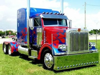 A Peterbilt Optimus with sleeper.