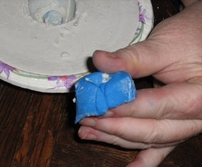 Clay from a plaster mold.