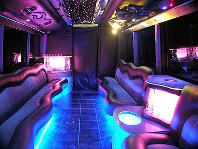 inside of a party bus